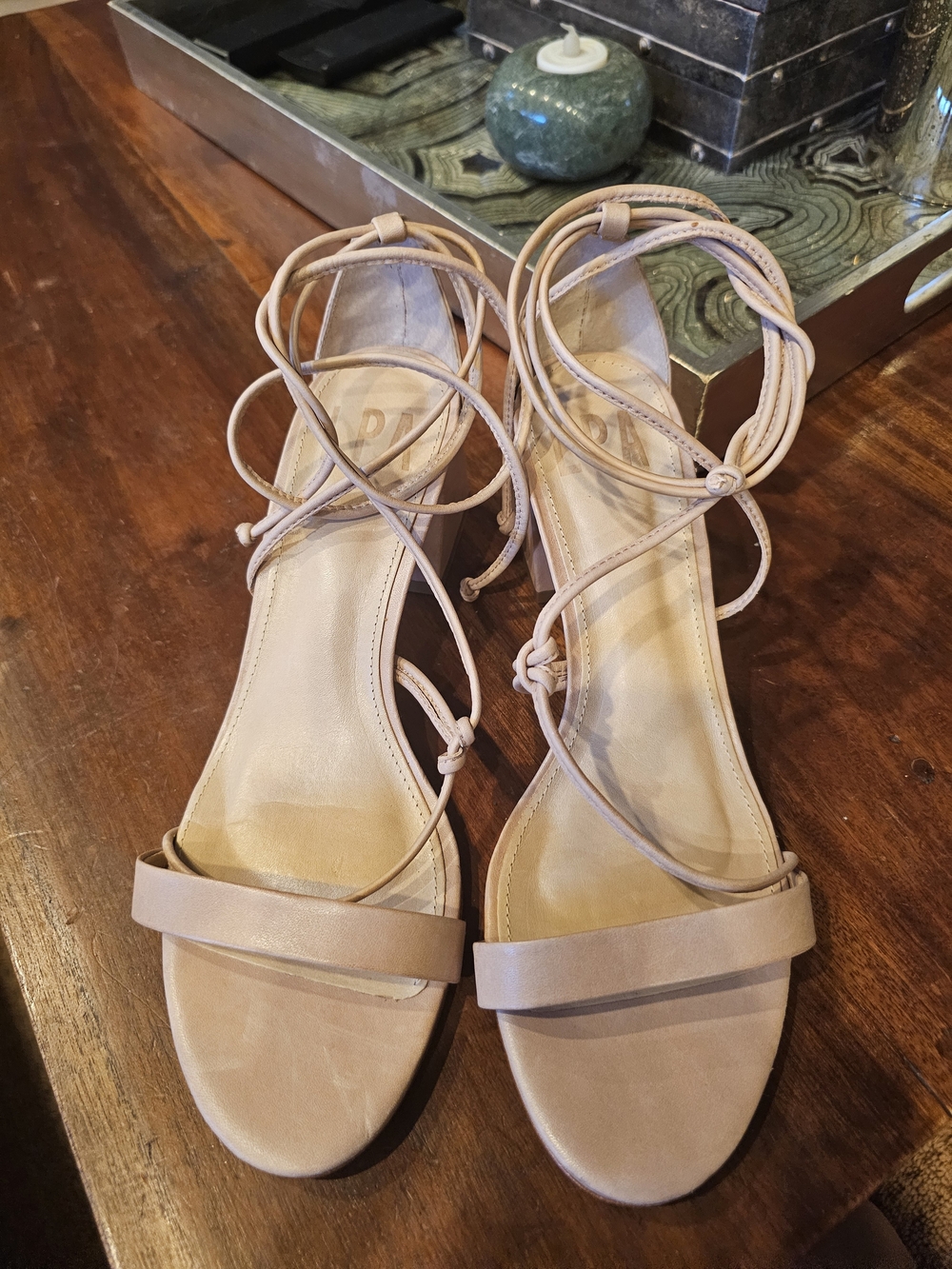 LPA Blush Lace-Up Strappy Sandals REAL LEATHER❗️made In BRAZIL